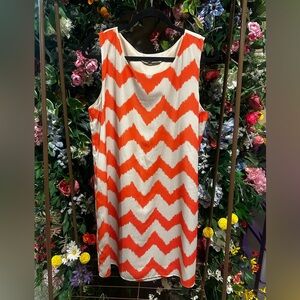 XL Dress Chevron Orange Tan